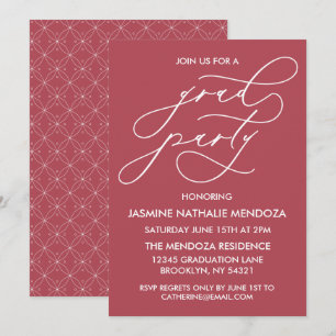 INVITACIÓN DE GRADUACIÓN DE CALLIGRAFÍA SIMPLE Y B