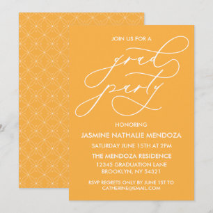 INVITACIÓN DE GRADUACIÓN DE CALLIGRAFÍA SIMPLE Y B
