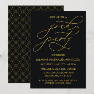 INVITACIÓN DE GRADUACIÓN DE CALLIGRAFÍA SIMPLE Y B