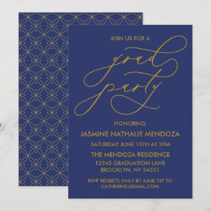 INVITACIÓN DE GRADUACIÓN DE CALLIGRAFÍA SIMPLE Y B