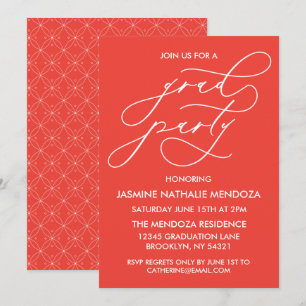 INVITACIÓN DE GRADUACIÓN DE CALLIGRAFÍA SIMPLE Y B