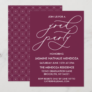 INVITACIÓN DE GRADUACIÓN DE CALLIGRAFÍA SIMPLE Y B