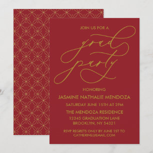 INVITACIÓN DE GRADUACIÓN DE CALLIGRAFÍA SIMPLE Y B