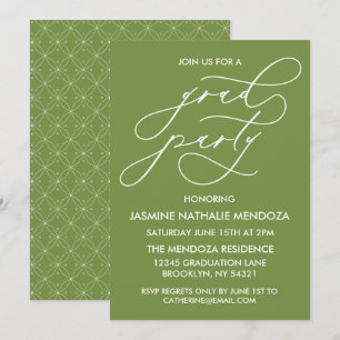 INVITACIÓN DE GRADUACIÓN DE CALLIGRAFÍA SIMPLE Y B