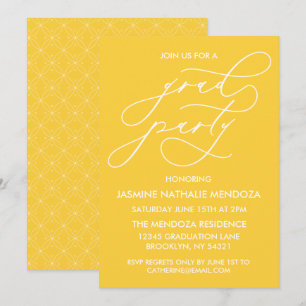INVITACIÓN DE GRADUACIÓN DE CALLIGRAFÍA SIMPLE Y B