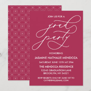 INVITACIÓN DE GRADUACIÓN DE CALLIGRAFÍA SIMPLE Y B