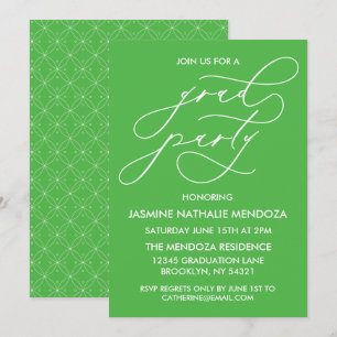 INVITACIÓN DE GRADUACIÓN DE CALLIGRAFÍA SIMPLE Y B