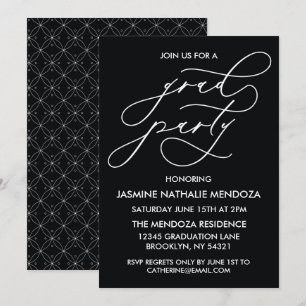 INVITACIÓN DE GRADUACIÓN DE CALLIGRAFÍA SIMPLE Y B