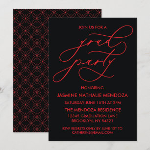 INVITACIÓN DE GRADUACIÓN DE CALLIGRAFÍA SIMPLE Y B