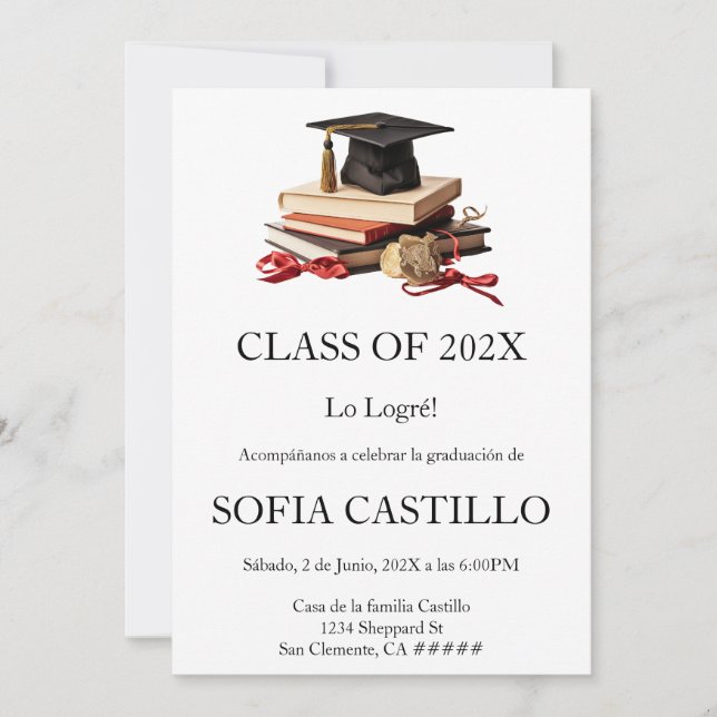 invitación de graduación de cap (Anverso)