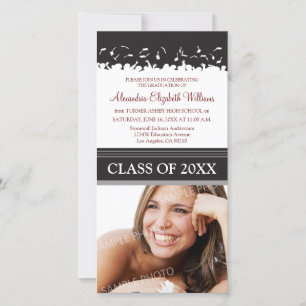 Invitación de graduación de Cap & Gown (negro)