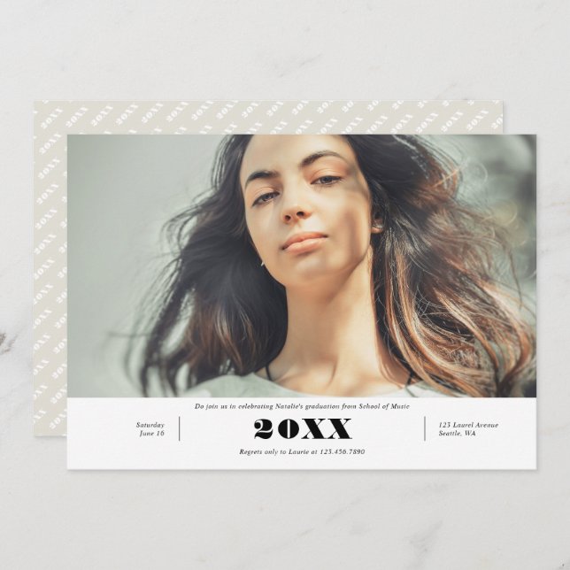 Invitación de graduación de celebraciones (Anverso / Reverso)