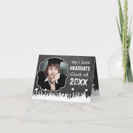 Invitación de graduación de Chalkboard a su foto