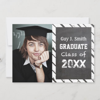 Invitación de graduación de Chalkboard a su foto