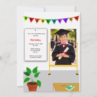 Invitación de graduación de clase feliz para niño 