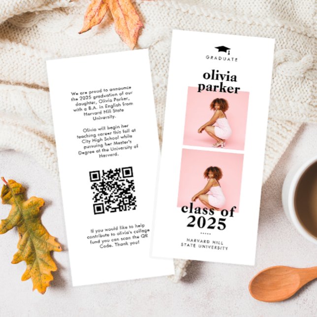 Invitación de graduación de código QR de Collage d (Subido por el creador)