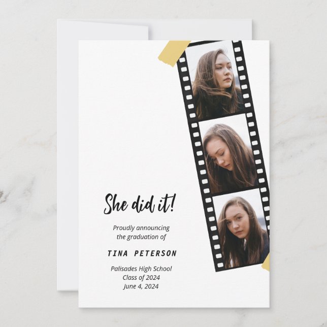 Invitación de graduación de Collage de fotos de la (Anverso)