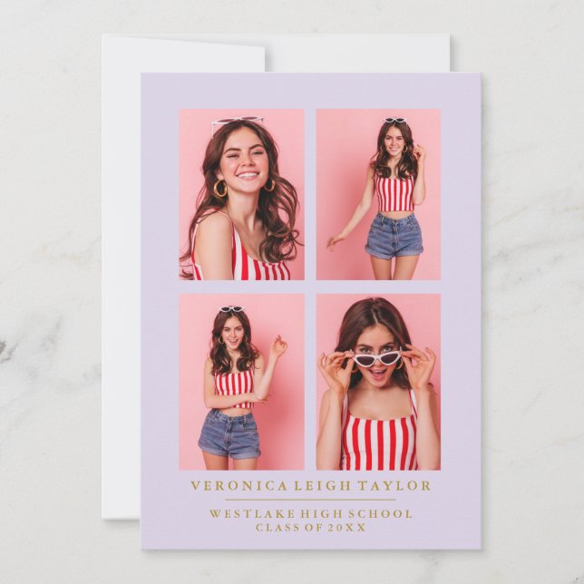 INVITACIÓN DE GRADUACIÓN DE COLLAGE DE FOTOS DE MO (Anverso)