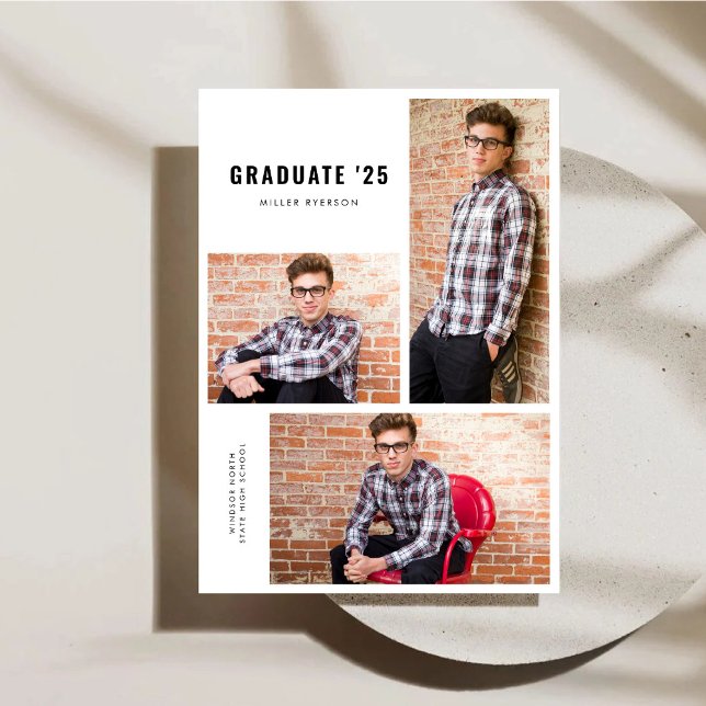 Invitación de graduación de collage de fotos moder (Subido por el creador)