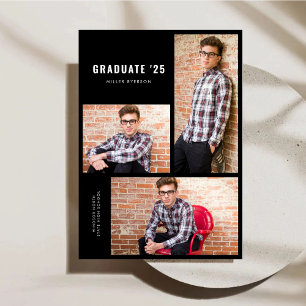 Invitación de graduación de collage de fotos moder