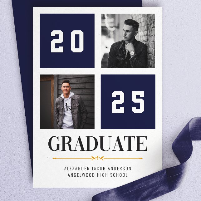 Invitación de graduación de Collage de fotos moder (Subido por el creador)