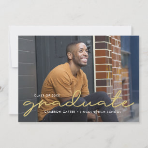 Invitación de graduación de color editable escrita