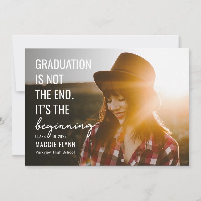 Invitación de graduación de color modificable inic (Anverso)