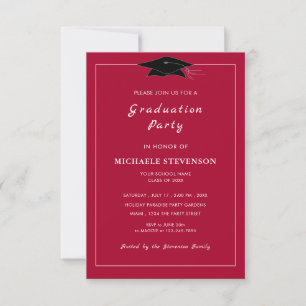 Invitación de Graduación de Color Personalizado de