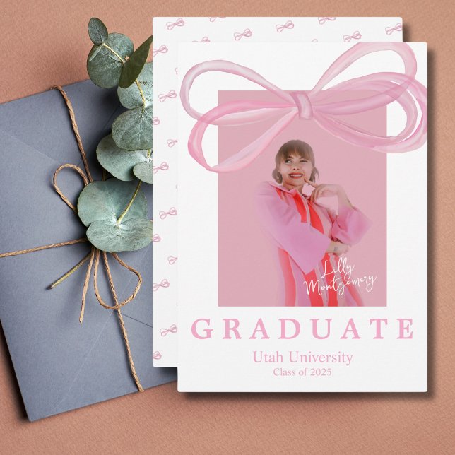 Invitación de graduación de Coquette Big Bow (Subido por el creador)