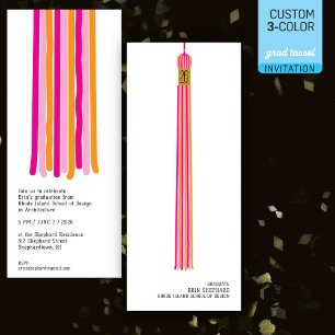 Invitación de graduación de diseño moderno con bor