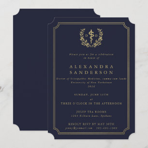 Invitación de graduación de Doctor en Medicina Ost