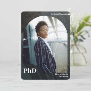 Invitación de graduación de doctorado fotográfico