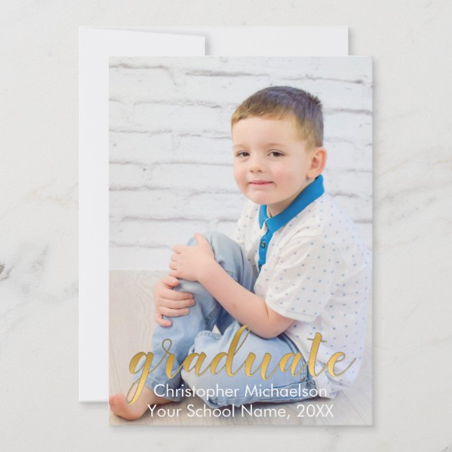 Invitación de Graduación de Dos Fotografías (Anverso)