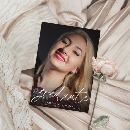 Invitación de graduación de dos fotografías de gui