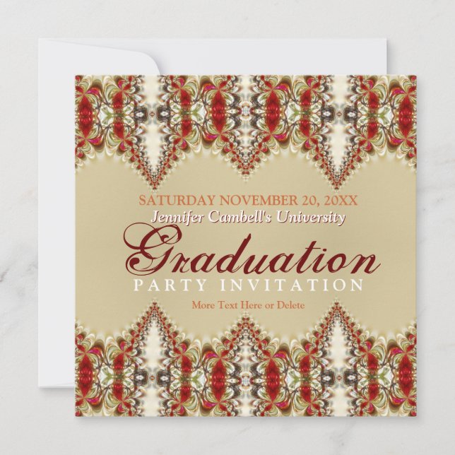 Invitación de graduación de encaje Batik (Anverso)