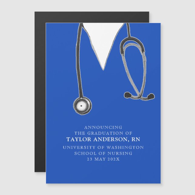 Invitación de graduación de enfermeras (Anverso/Reverso)