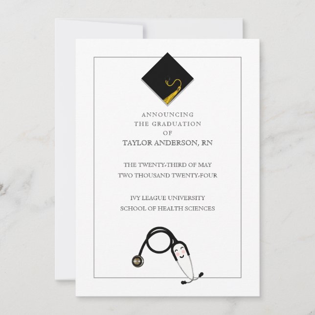 Invitación de graduación de enfermería (Anverso)