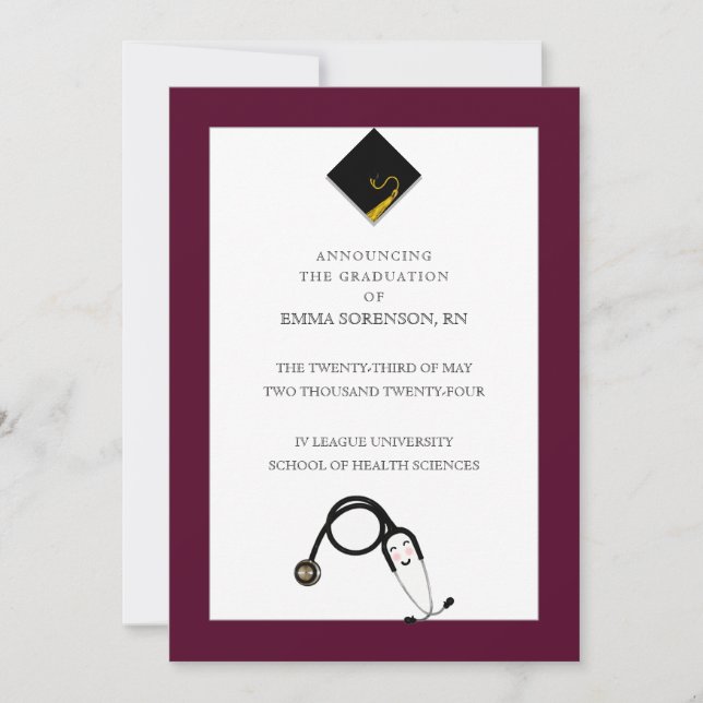 Invitación de graduación de enfermería (Anverso)