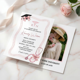 Invitación de graduación de enfermería editable co
