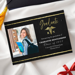 Invitación de graduación de enfermería médica
