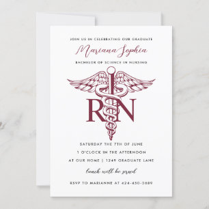 Invitación de graduación de enfermería RN BSN Borg