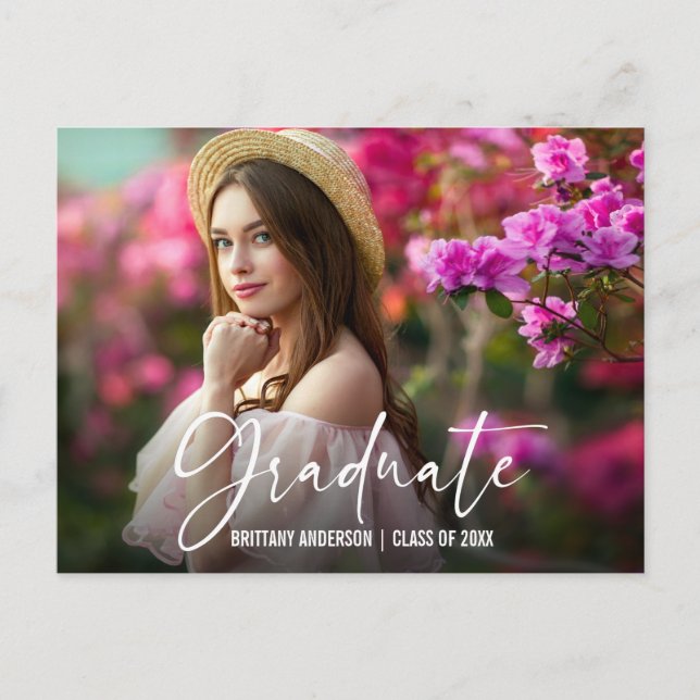 Invitación de graduación de escritura de lápiz cal (Anverso)