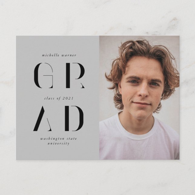 invitación de graduación de escritura moderna y el (Anverso)