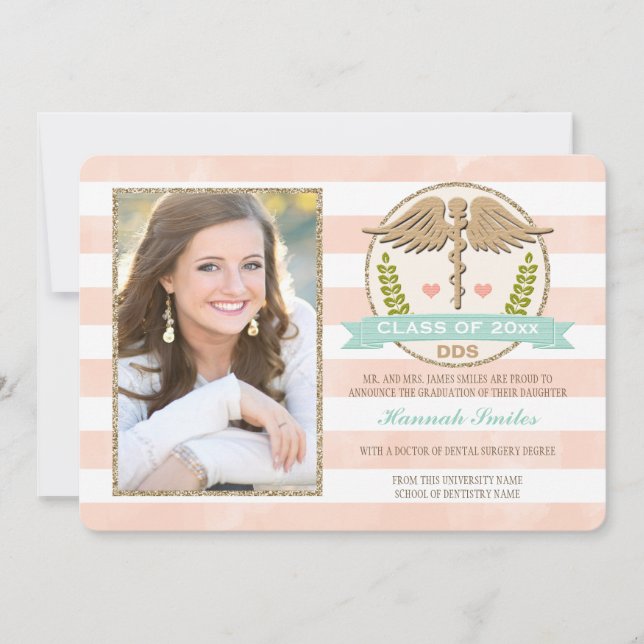 Invitación de Graduación de Escuela Dental Coral A (Anverso)