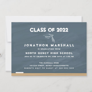 Invitación de Graduación de Escuelas de Chalkboard