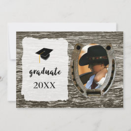 Invitación de graduación de estilo rústico occiden