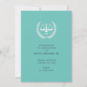 Invitación de graduación de Facultad de Derecho Ún