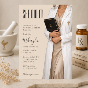 Invitación de graduación de farmacéutico elegante