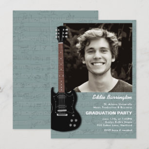 Invitación de graduación de fiesta con foto de gui