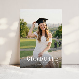 Invitación de graduación de fiesta con foto de laz